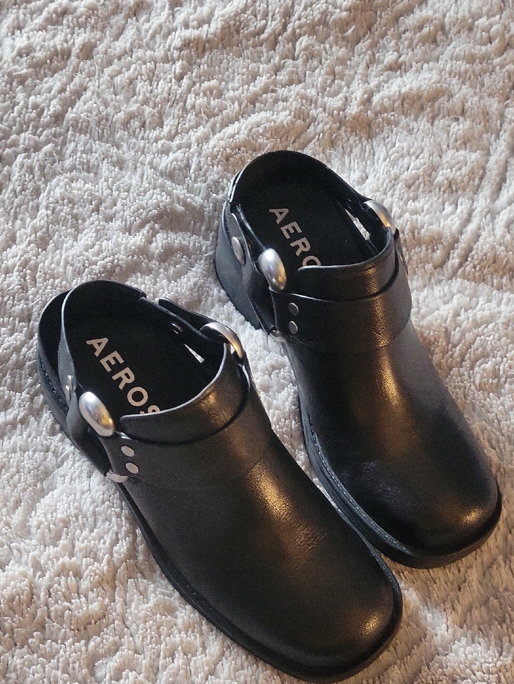 Aerosoles Women's Maya Strap Mules Black Waxy Leather - Picture 5 of 11